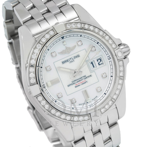 Breitling Galactic A49350 36MM Mother Of Pearl Diamond Dial And Bezel