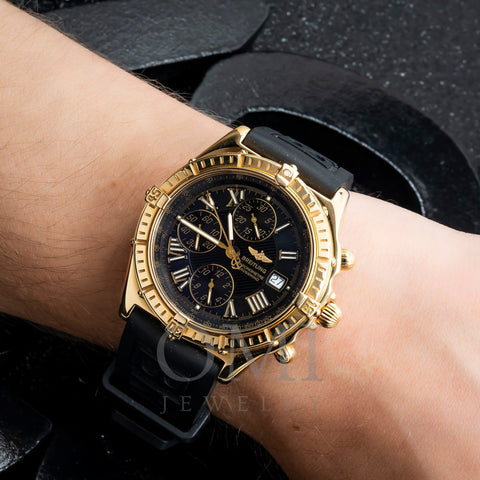 Breitling Crosswind Chronograph K13055 43MM Black Dial With Rubber Bracelet