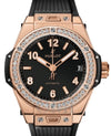 HUBLOT BIG BANG 3-HANDS ONE CLICK KING GOLD DIAMONDS 39MM 465.OX.1180.RX.1204 WITH RUBBER BAND