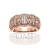 14K GOLD BAGUETTE AND ROUND DIAMOND CLUSTER MENS STATEMENT BAND RING 1.81 CT