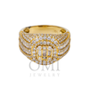 14K GOLD BAGUETTE AND ROUND DIAMOND CLUSTER STATEMENT RING 3.08 CTW