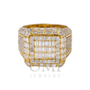 14K GOLD BAGUETTE AND ROUND DIAMOND CLUSTER STATEMENT RING 3.52 CTW