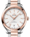 OMEGA SEAMASTER AQUA TERRA 150M CO-AXIAL MASTER CHRONOMETER 41MM STAINLESS STEEL ROSE GOLD SILVER DIAL 220.20.41.21.02.001 WITH STEEL AND ROSE GOLD BRACELET