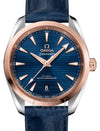 OMEGA SEAMASTER AQUA TERRA 150M CO-AXIAL MASTER CHRONOMETER 38MM STAINLESS STEEL SEDNA GOLD BLUE DIAL 220.23.38.20.03.001 WITH ALLIGATOR LEATHER STRAP