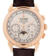 PATEK PHILIPPE GRAND COMPLICATIONS CHRONOGRAPH PERPETUAL CALENDAR ROSE GOLD SILVER OPALINE DIAL 5270R-001 WITH LEATHER STRAP