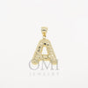 10K GOLD NUGGET INITIAL A PENDANT 2.2G