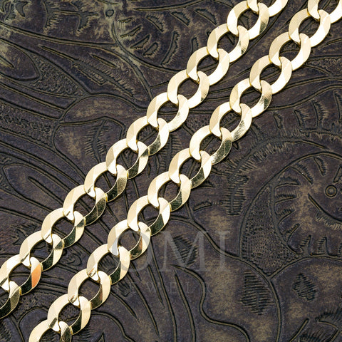 14K Yellow Gold 10mm Open Cuban Link Chain Available In Sizes 18