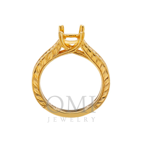 18K Yellow Gold Round Diamond Ring