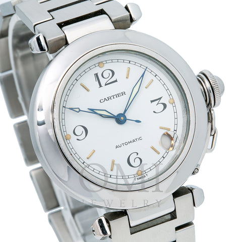 Cartier Pasha C W31015M7 35MM White Dial With Stainless Steel Bracelet