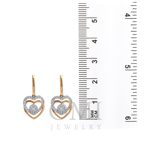 18K Rose Gold Ladies Earrings With 0.43 CT Diamonds