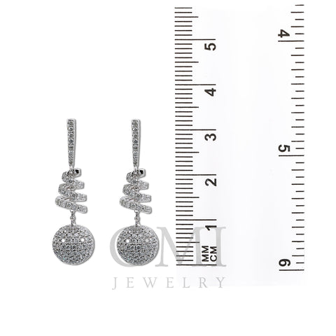 18K White Gold Ladies Earrings With 3.70 CT Diamonds