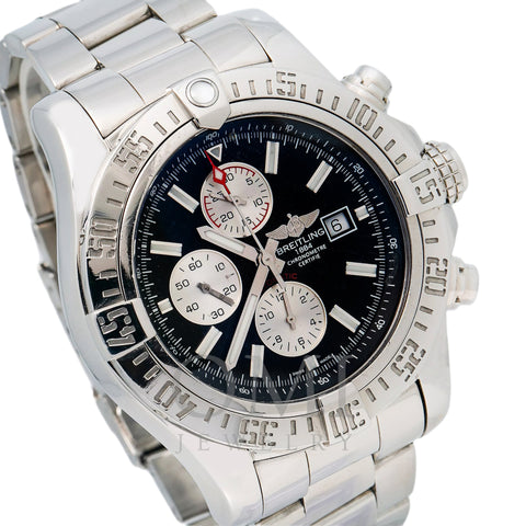 Breitling Super Avenger II A13371 Black Chrono Dial Watch