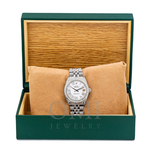 Rolex Lady-Datejust 6827 31MM White Diamond Dial With Stainless Steel Bracelet