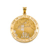 10K GOLD THE WORLD IS YOURS PENDANT 1.75"