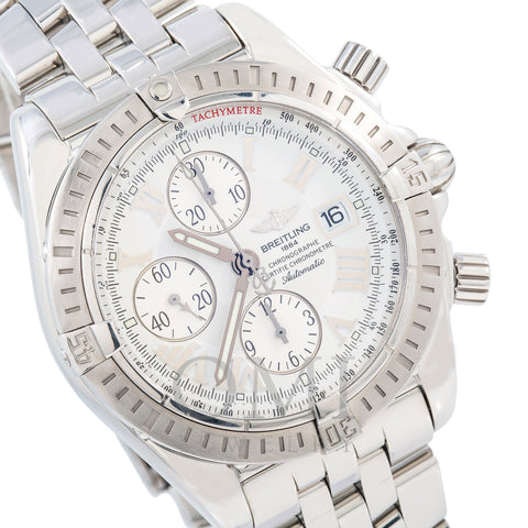 Breitling Chronomat Evolution A13356 44MM White Mother of pearl Dial With Stainless Steel Bracelet