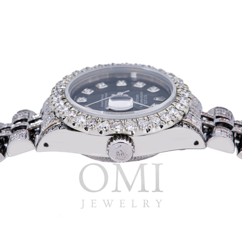 Rolex Datejust 26MM Black Dial With Stainless Steel Jubilee Diamond Bracelet