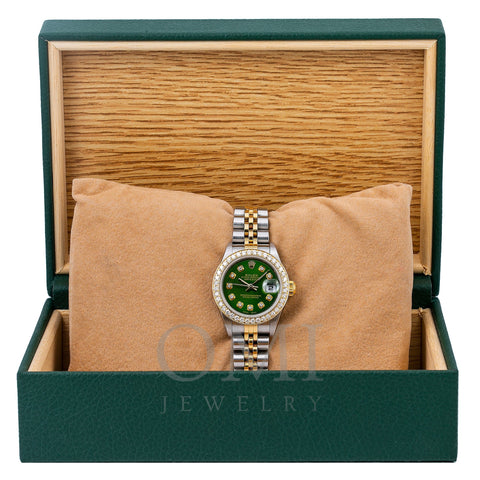 Rolex Lady-Datejust 6917 26MM Green Diamond Dial With Two Tone Jubilee Bracelet