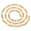 10K Yellow Gold 6.3mm Hollow Figaro Chain Available In Sizes 18"-26"