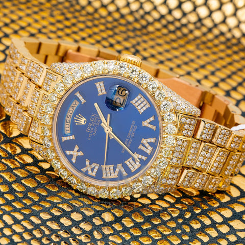 Rolex Day-Date 18038 36MM Blue Diamond Dial With 15.75 CT Diamonds