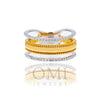18K White and Yellow Gold Ladies Ring with 0.25 CT Diamonds