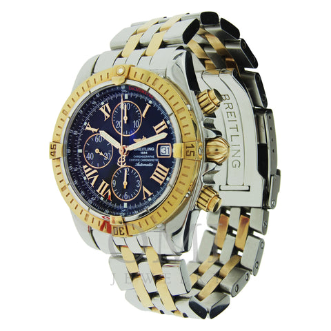 Breitling Chronomat Evolution Stainless Steel & Yellow Gold with Blue Dial 44mm