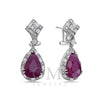 18K White Gold Ladies Earrings With White: 2.34 CTW Ruby: 9.00 CTW Diamonds