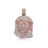 Men's 14K Rose Gold Jesus Head Pendant with 1.60 CT Diamonds