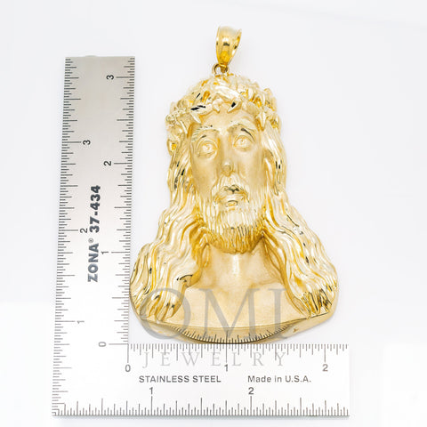 10K GOLD JESUS HEAD PENDANT 3.5