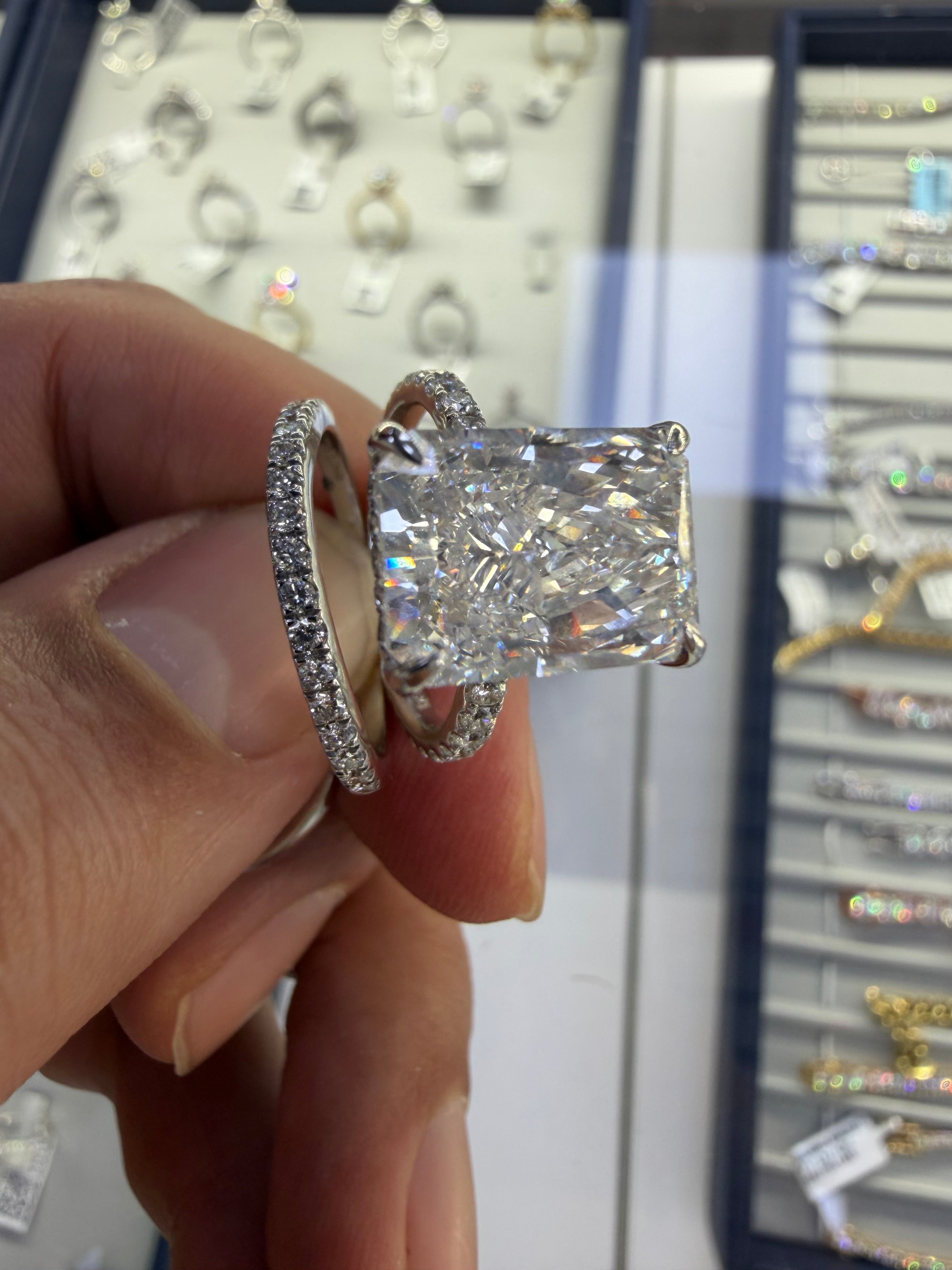 6.19 ct lab certified diamond engagement ring with the band size 8