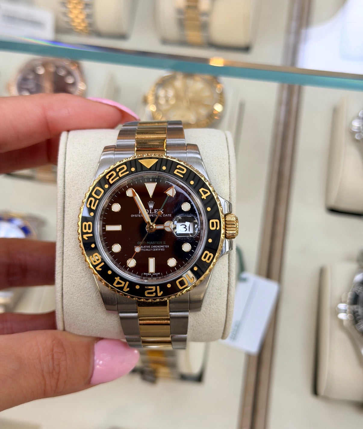 Rolex gmt tt 2017 , tennis bracelet lab diamonds , two tone 26mm