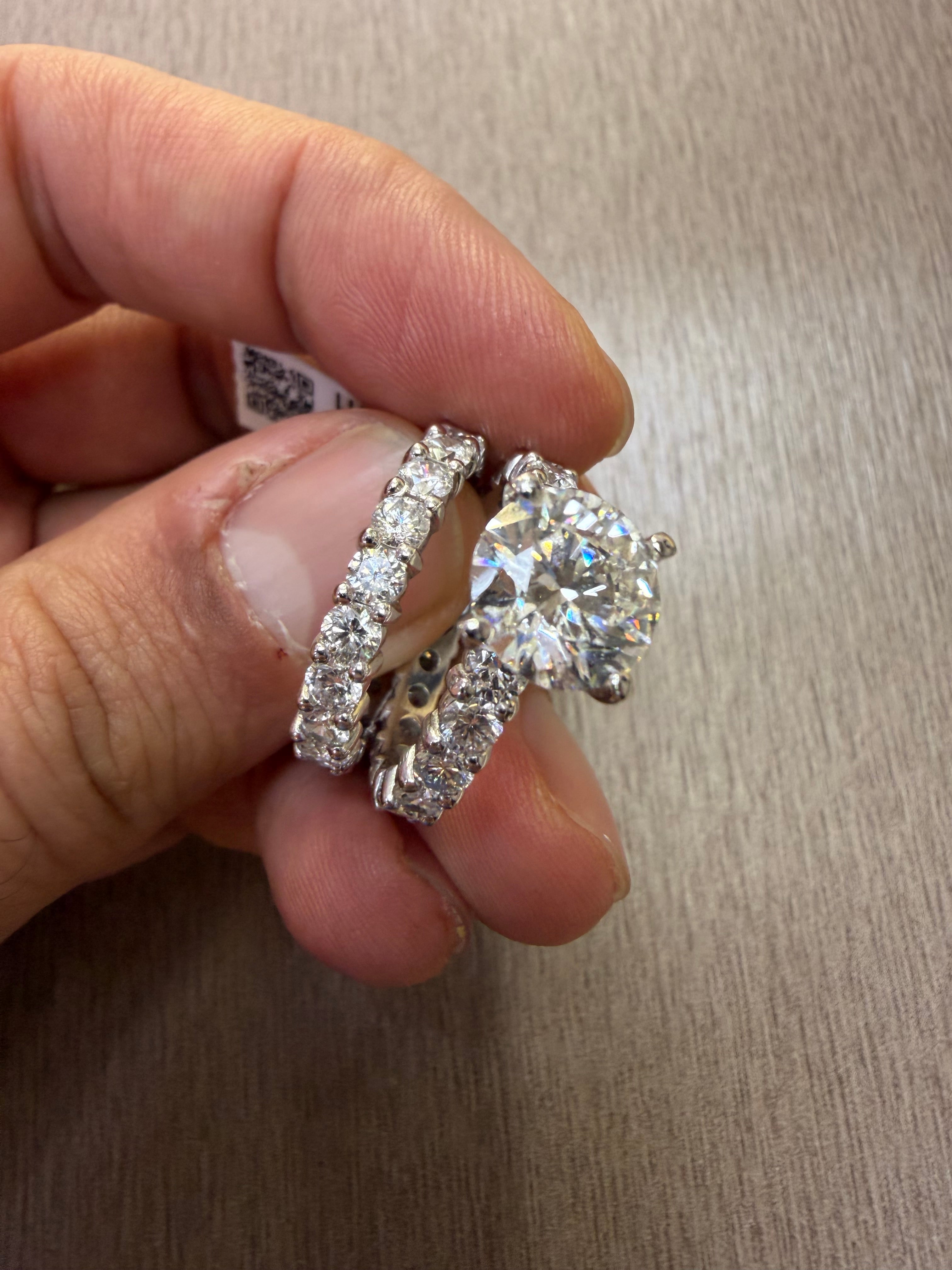 3.02ct center diamond 5ct sides lab size 7.5 rose gold