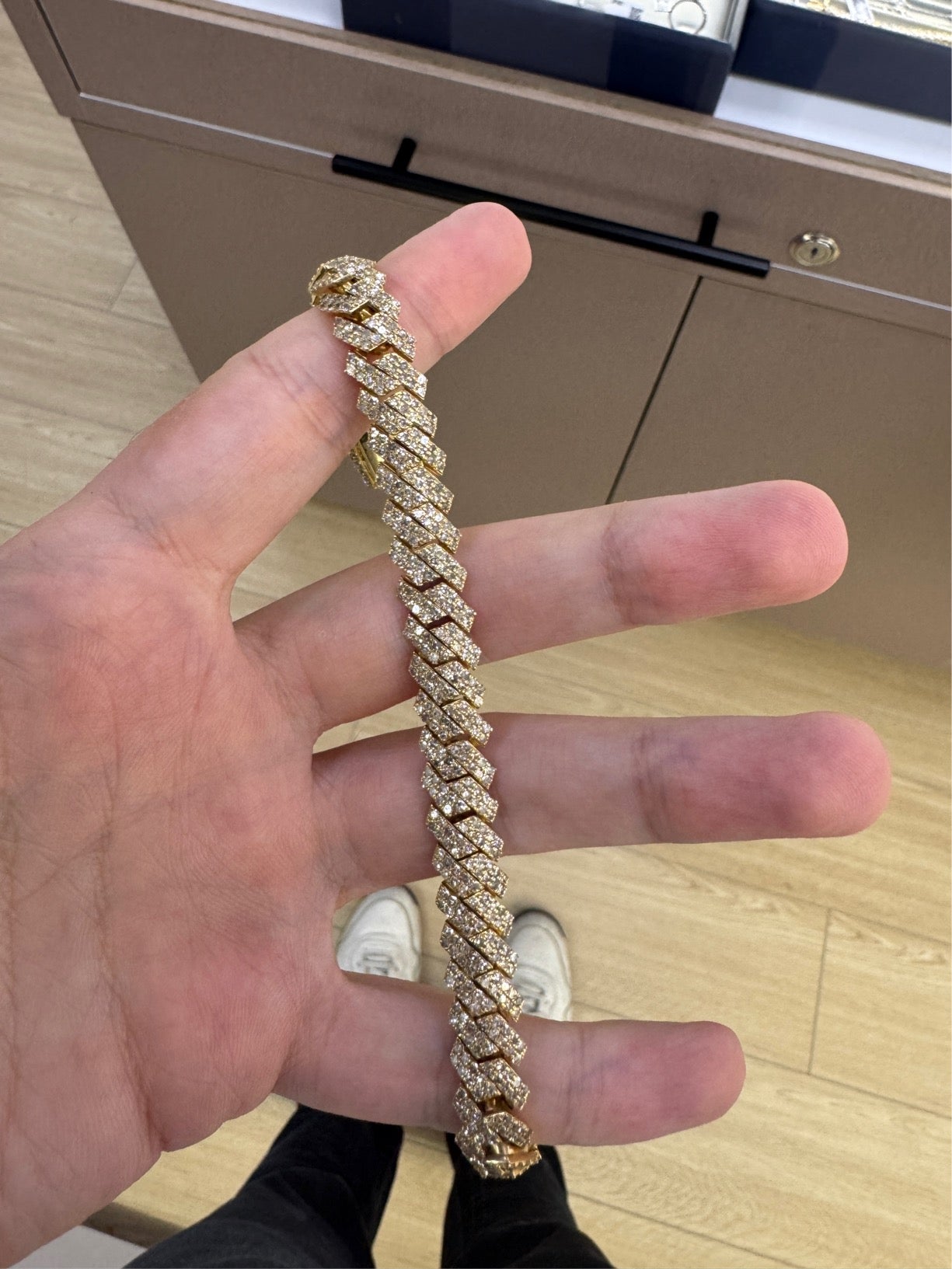 14k Diamond Cuban Bracelet 8" 56g 11.3ct