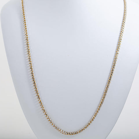 14K GOLD DIAMOND CUT 5MM SOLID CURB CHAIN