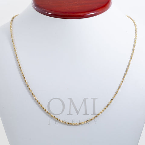 14K GOLD DIAMOND CUT 1.5MM SOLID ROPE CHAIN