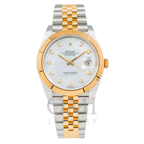 Rolex Datejust 126333 41MM Factory Mother Of Pearl Diamond Dial With Two Tone Jubilee Bracelet