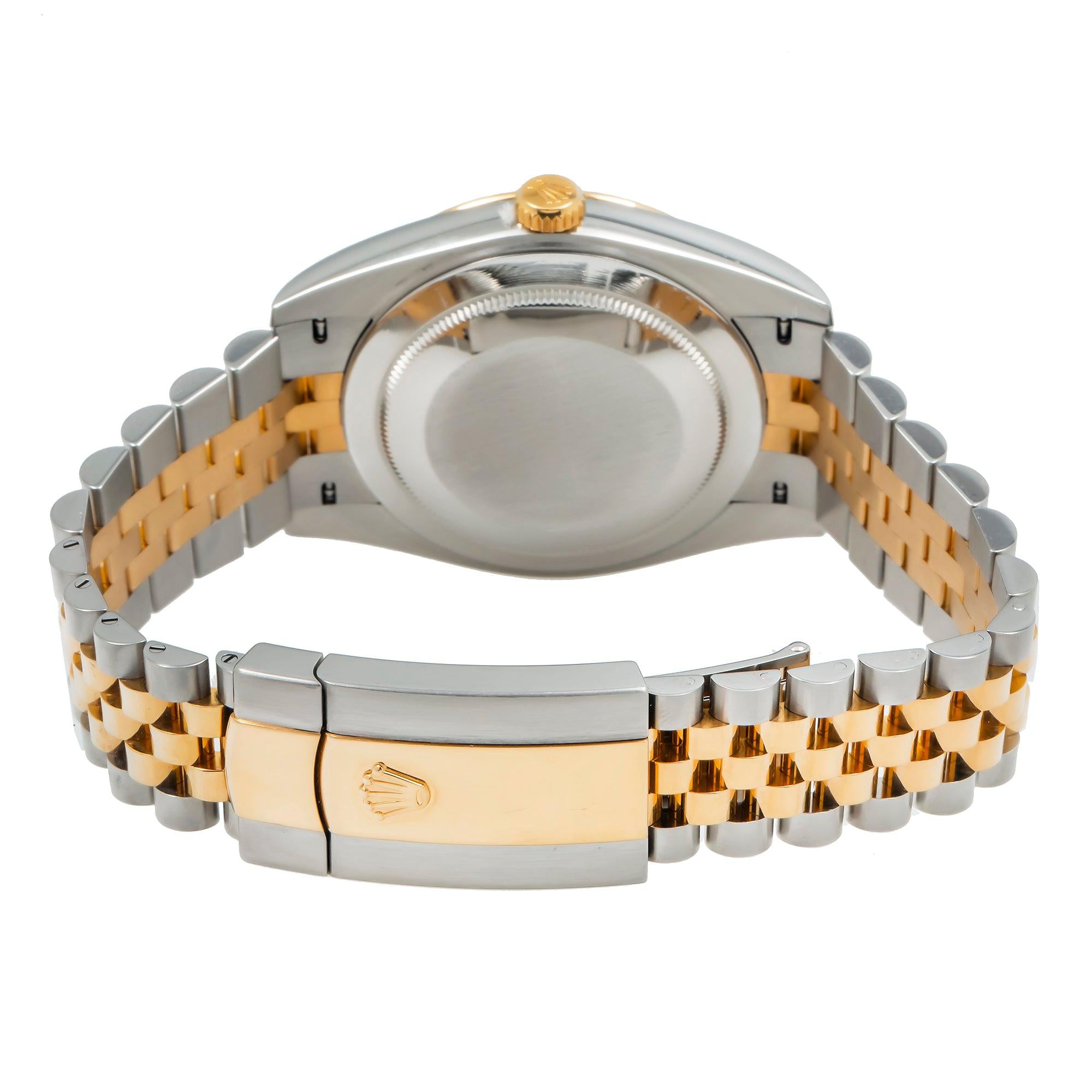 Rolex Datejust 41MM 126333 Mother of Pearl Diamond Dial Fluted Bezel Two Tone Yellow Gold Jubilee Bracelet