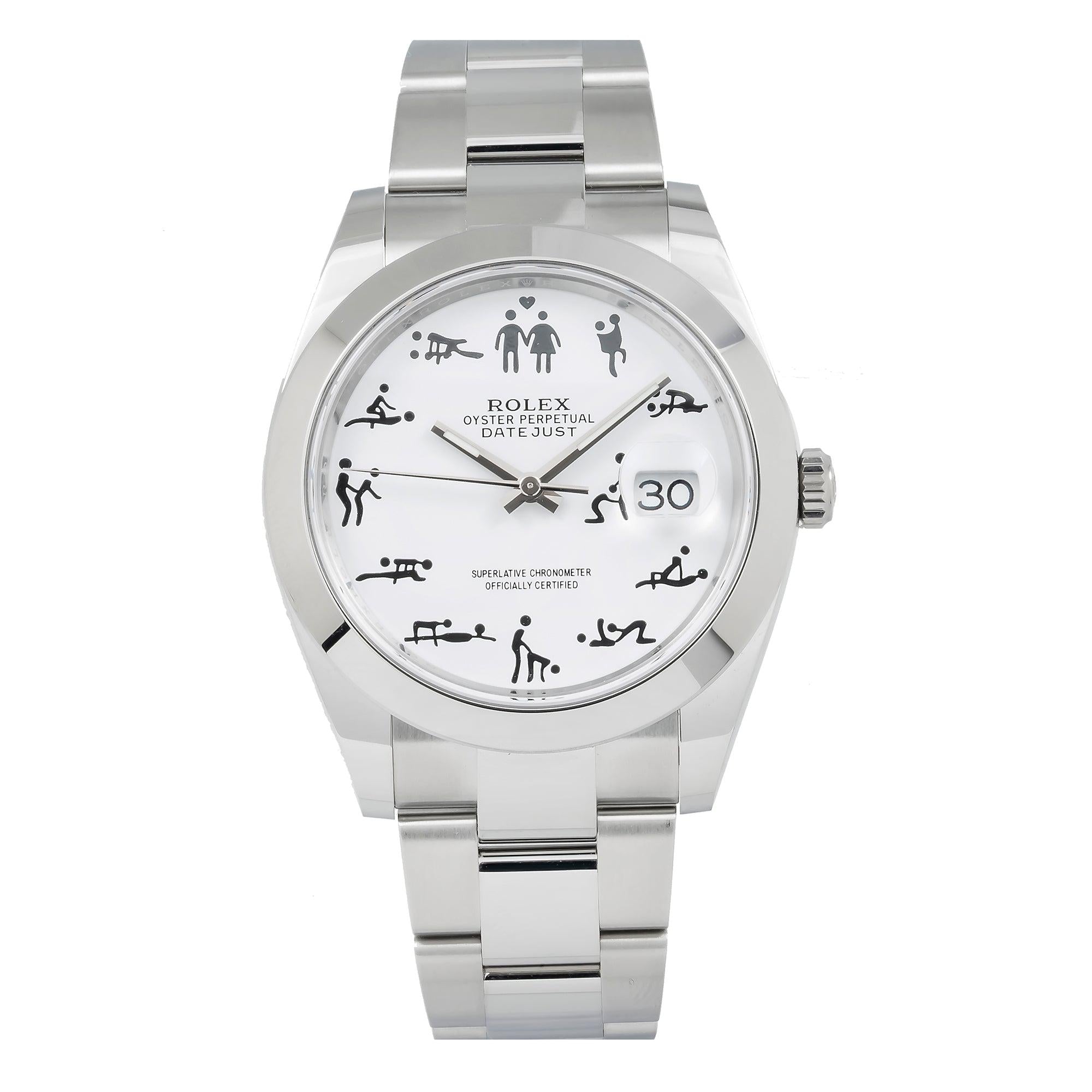 Rolex Datejust 41MM 126300 White Custom Dial Smooth Bezel Stainless Steel Oyster Bracelet