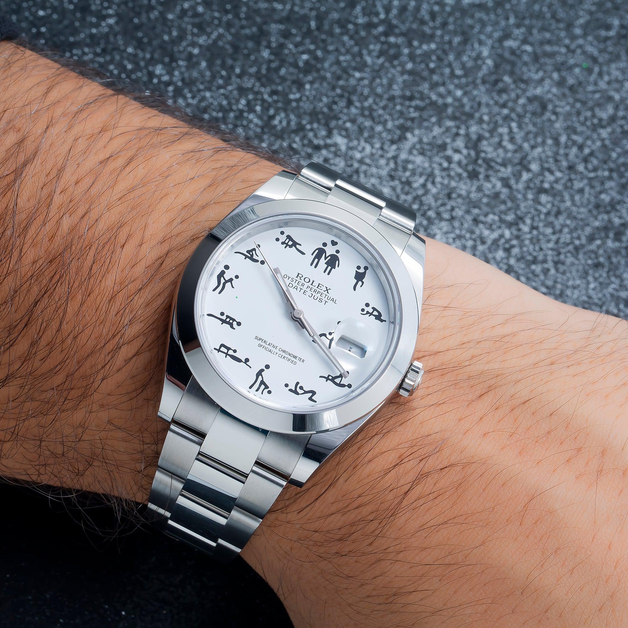 Rolex Datejust 41MM 126300 White Custom Dial Smooth Bezel Stainless Steel Oyster Bracelet