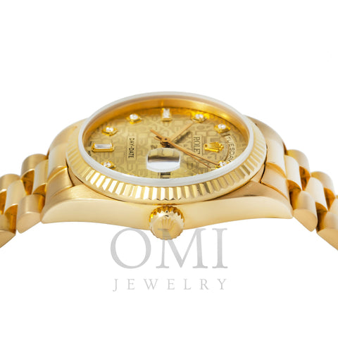 Rolex Day-Date 18238 36MM Anniversary Diamond Dial With Yellow Gold Presidential Bracelet