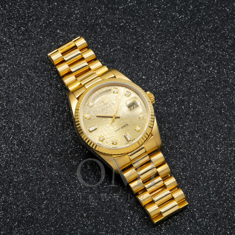 Rolex Day-Date 18238 36MM Anniversary Diamond Dial With Yellow Gold Presidential Bracelet