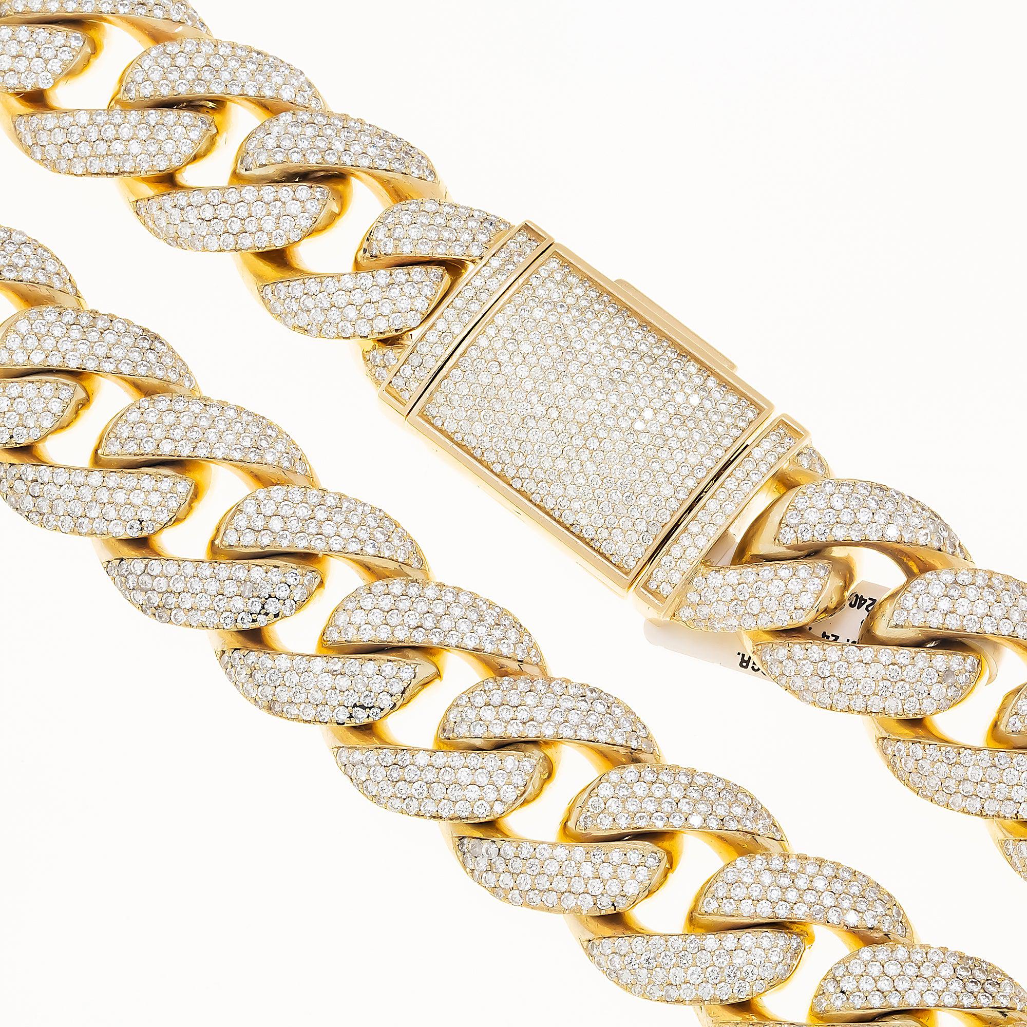 Buy 10K GOLD DIAMOND 25MM CUBAN LINK CHAIN 50.00 CT at the Best