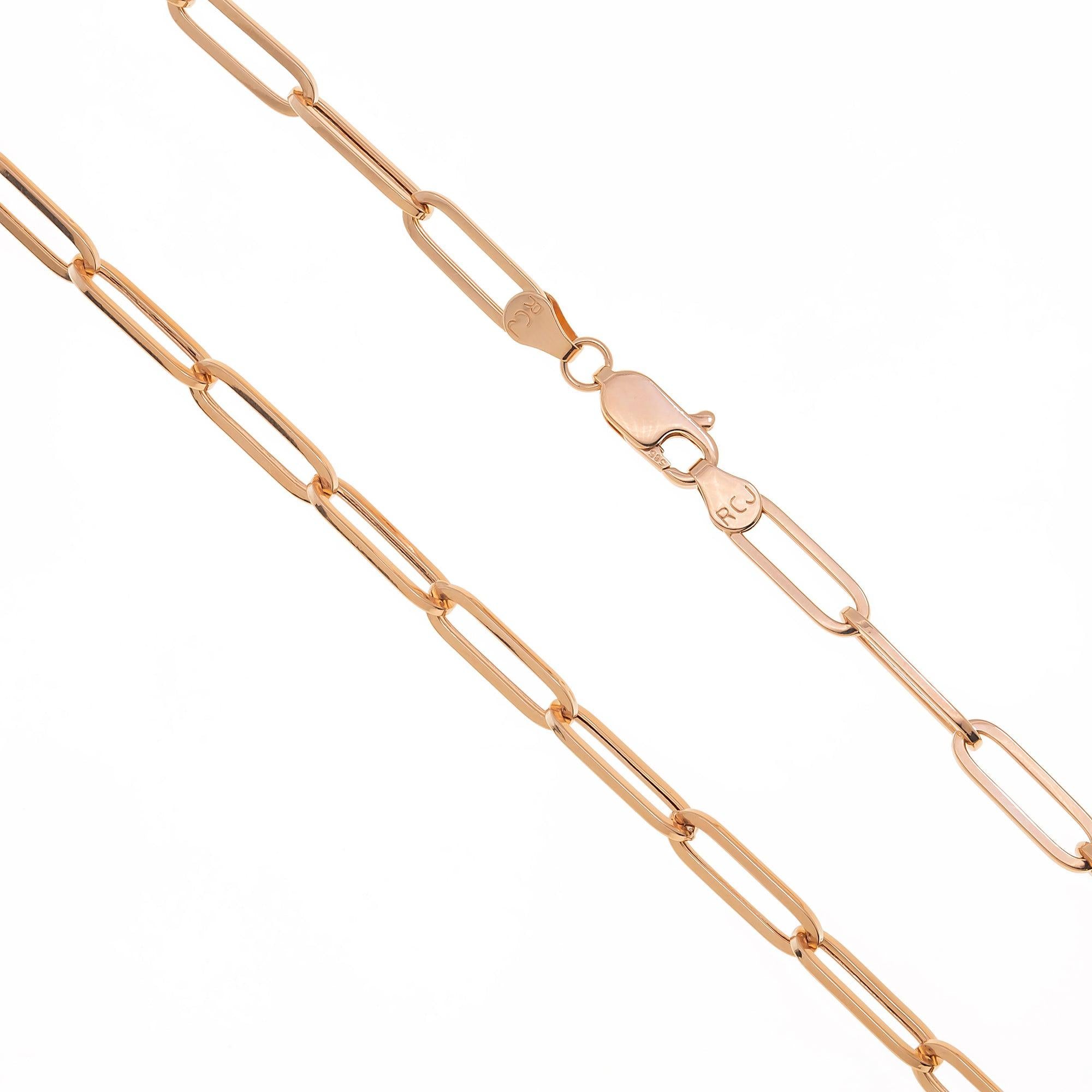 14K GOLD 2MM PAPER CLIP CHAIN