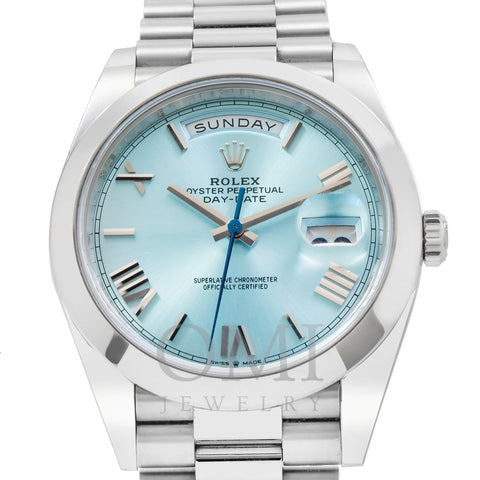 Rolex Day-Date 228206 40MM Ice Blue Dial With Platinum Presidential Bracelet