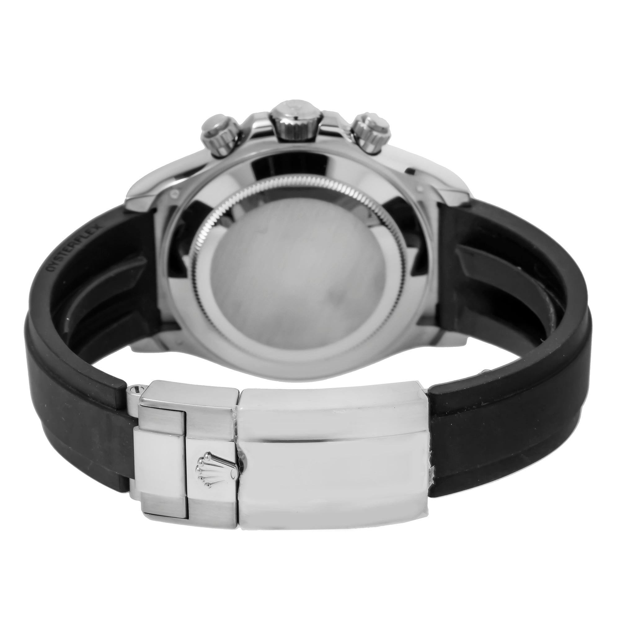 Rolex Cosmograph Daytona 40MM 116519LN Black Diamond Dial Black Ceramic Tachymeter Bezel Black Oysterflex Strap