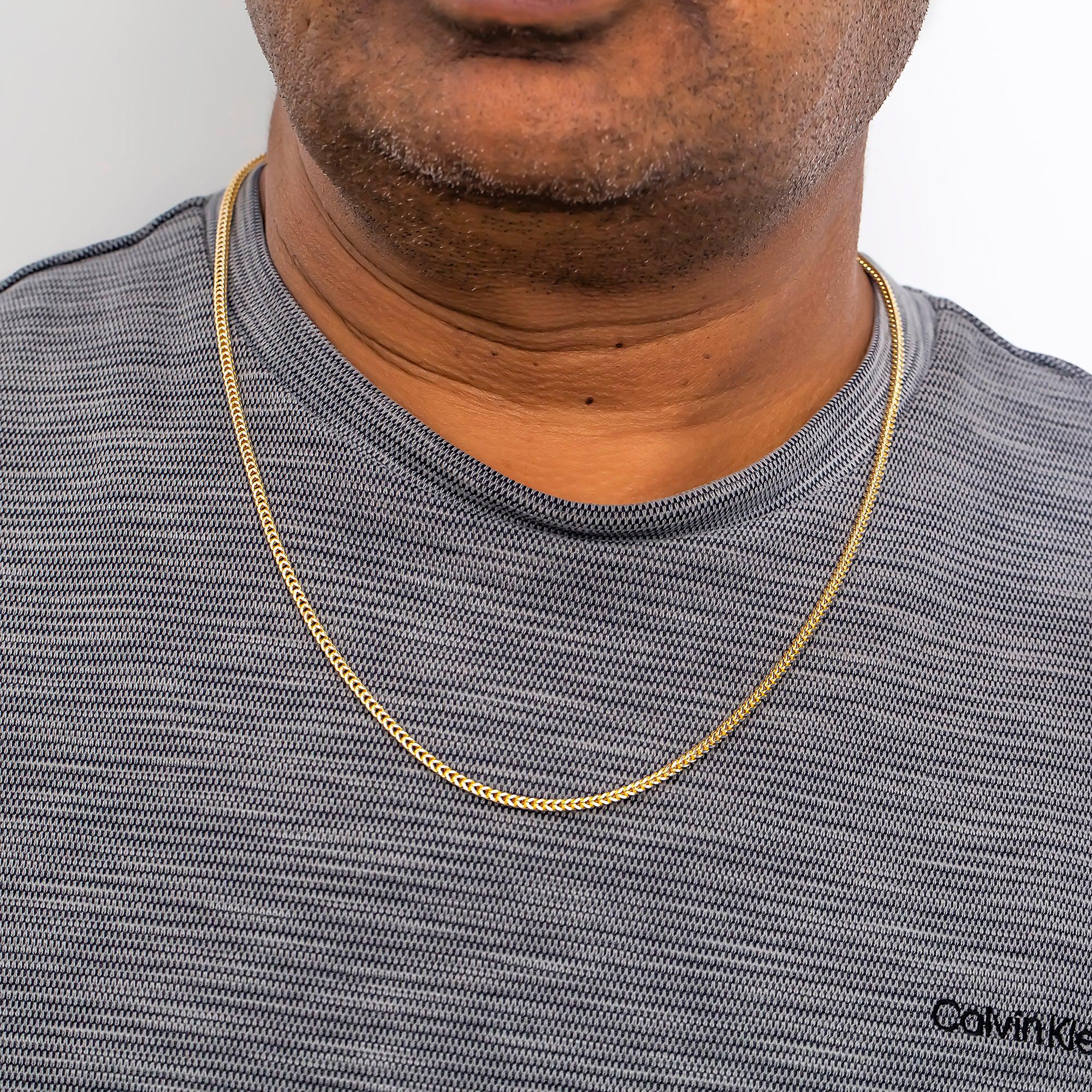 14K GOLD DIAMOND CUT 2MM HOLLOW FRANCO CHAIN