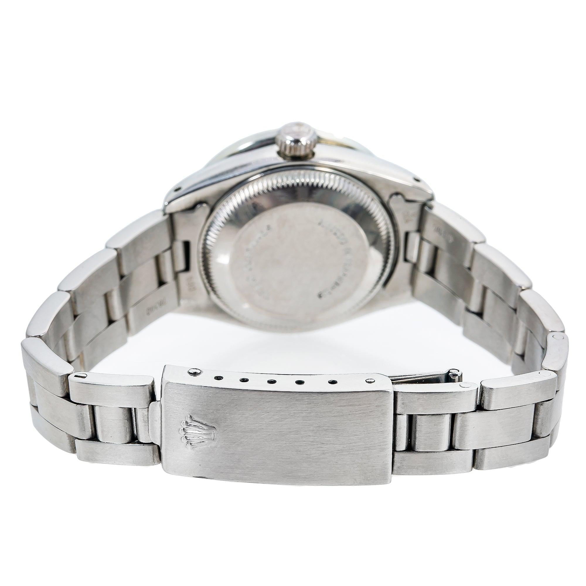 Rolex Datejust 26MM 69160 Blue Diamond Dial Diamond Bezel Stainless Steel Oyster Bracelet