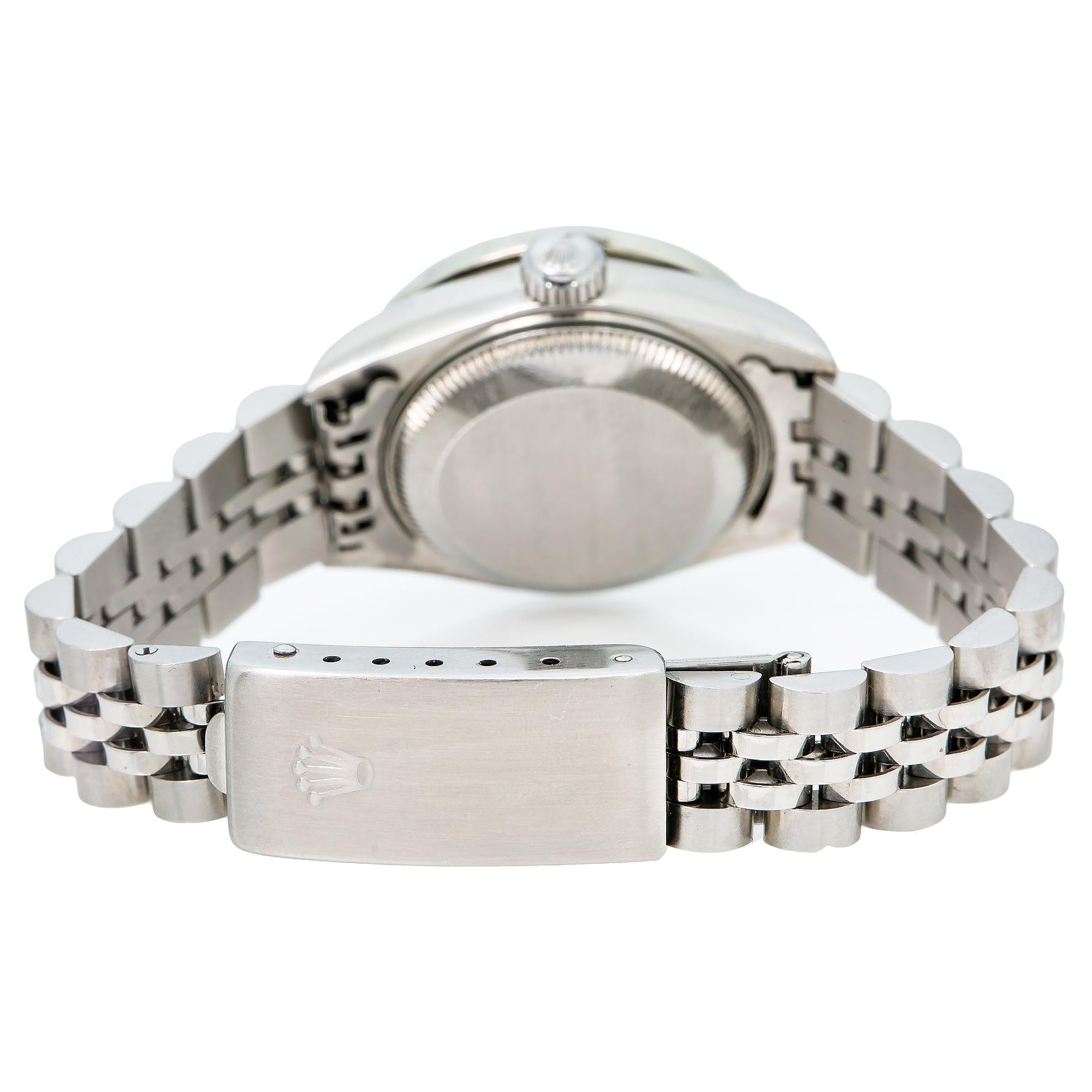 Rolex Datejust 26MM 6917 Black Mother of Pearl Diamond Dial Diamond Bezel Stainless Steel Jubilee Bracelet