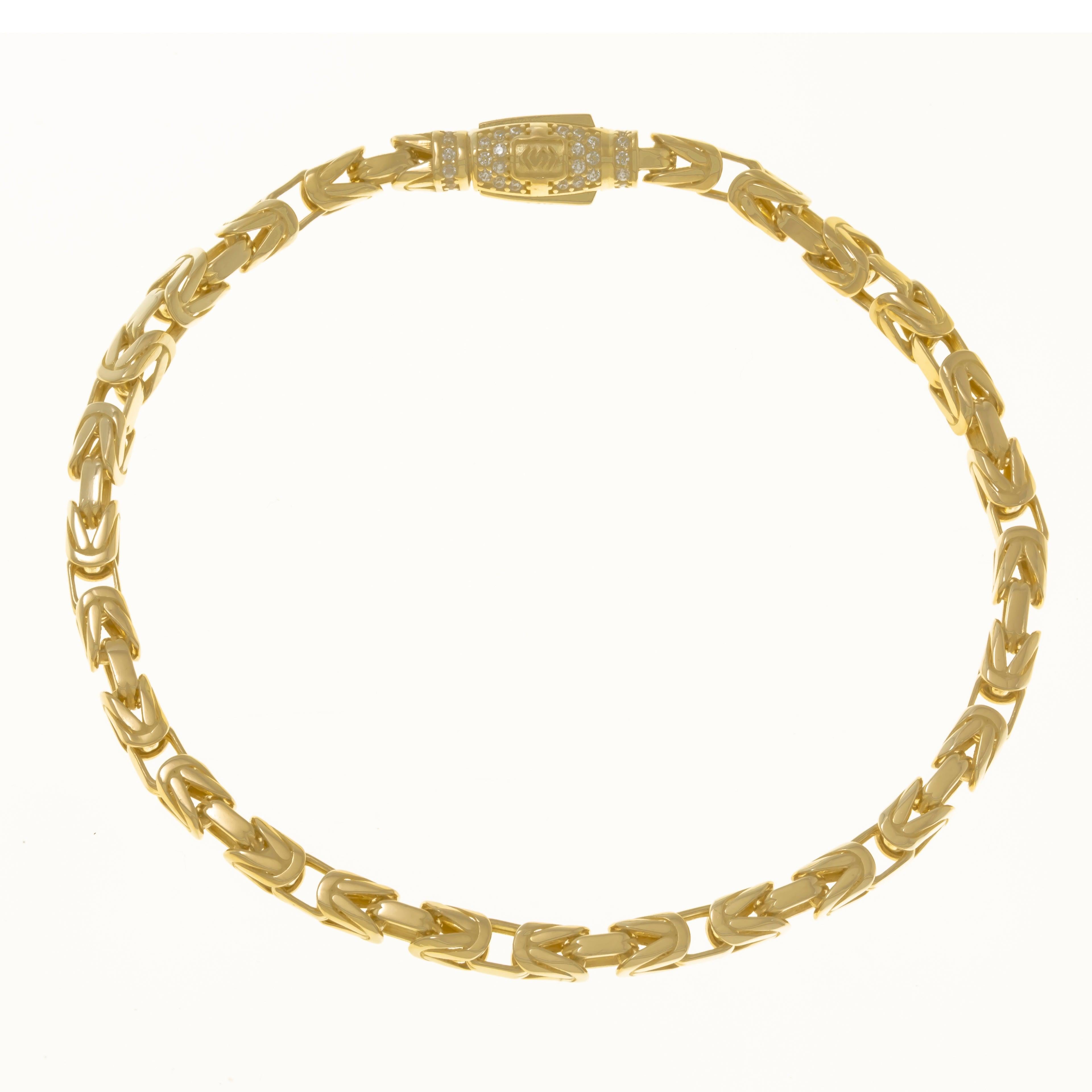 14K SOLID GOLD 3MM BYZANTINE CHAIN BRACELET