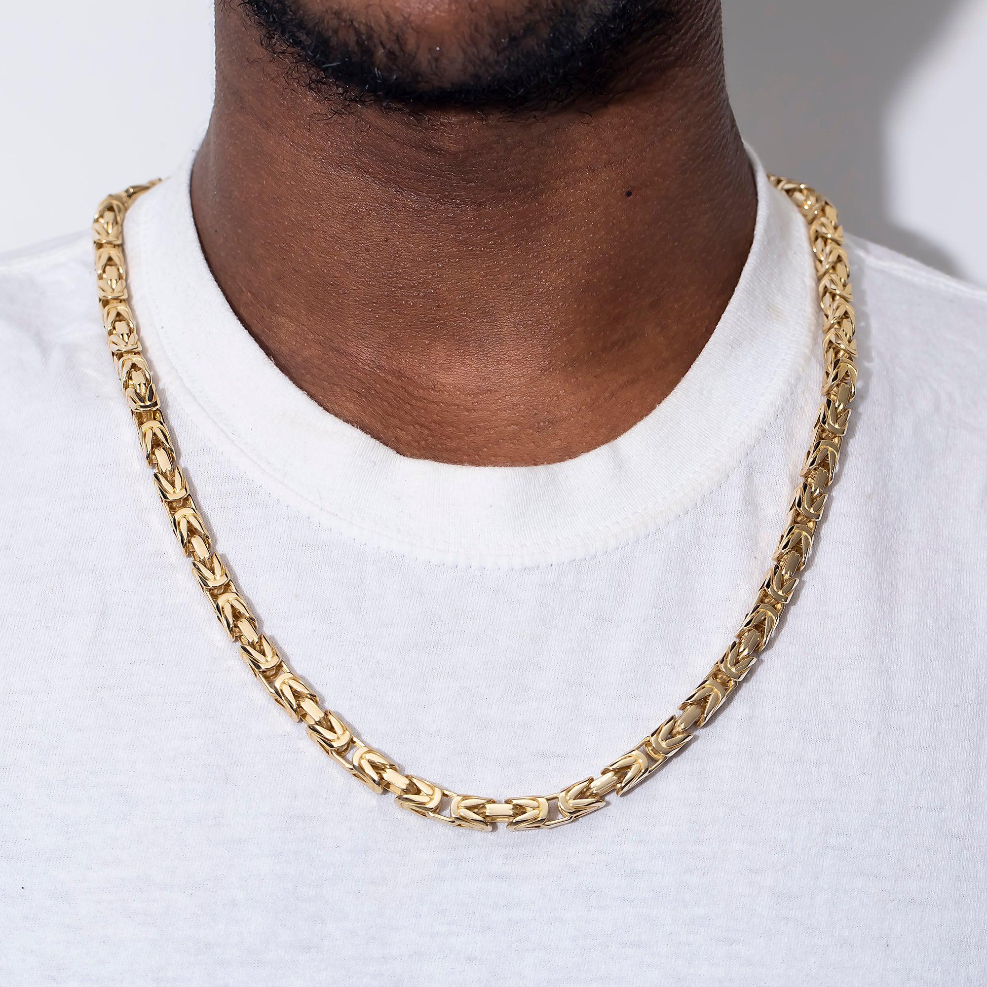 14K GOLD 4MM BYZANTINE CHAIN