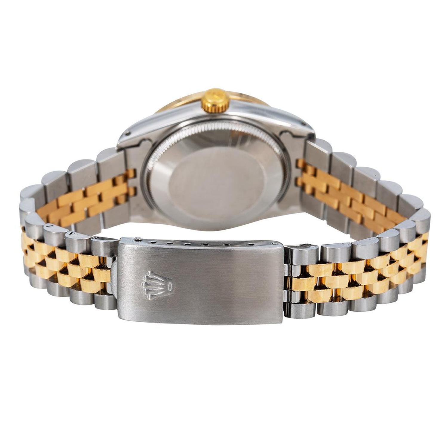 Rolex Datejust 31MM 6824 Black Diamond Dial Diamond Bezel Two Tone Yellow Gold Jubilee Bracelet